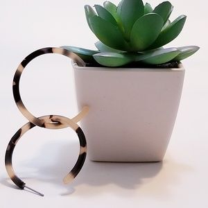 Small light brown acrylic hoops